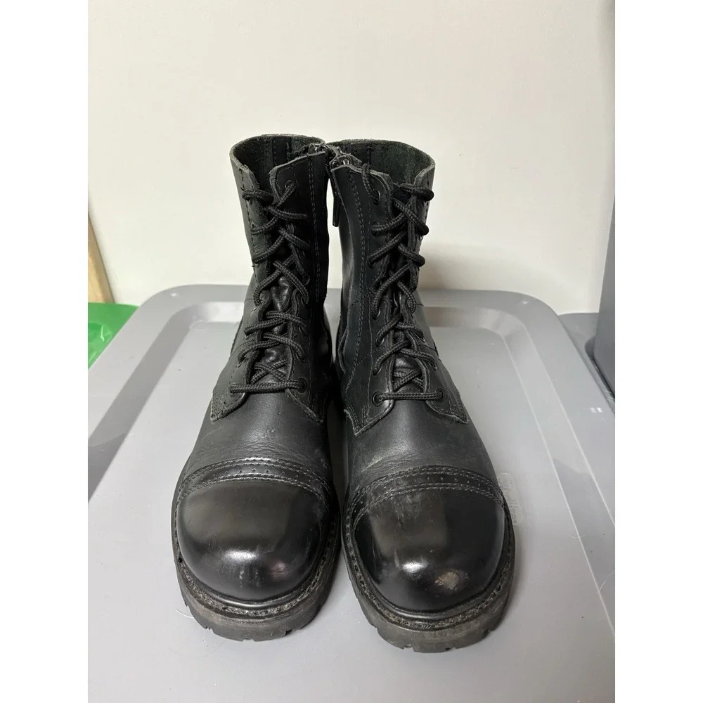 Bates Mens 8.5M Paratrooper Combat Boots Leather Black EO2184 Side Zip